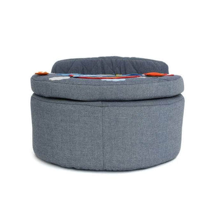 Fauteuil d'activité Rondo bleu avec coussin arc-en-ciel