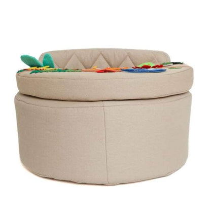 Fauteuil d'activité Rondo beige avec coussin dinosaure