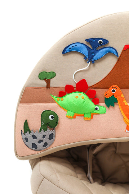 Activity armchair Rondo beige with dinosaur cushion