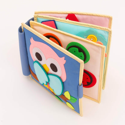 Pastell junge Eule – 6 Seiten Quiet Book