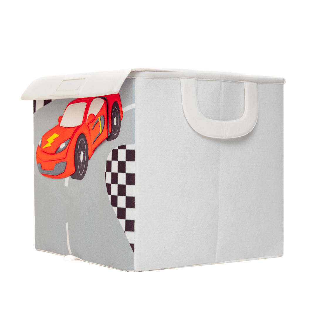 Boîte de rangement pour voiture de course (carrée)